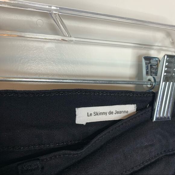 Frame Le Skinny De Jeanne Black Heavily Distressed Skinny Ankle Jeans Size 27 - Picture 4 of 8